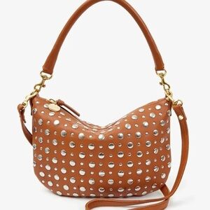 Clare V. Petite Moyen Messenger - Cuoio Nappa Stud